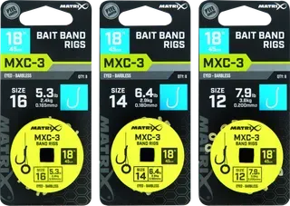 Matrix MXC-3 Fertige Rigs Size 14 45cm Barbless Bait Band