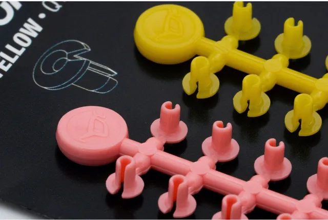 Korda Floss Caps Rig accessories 10pc Pink/Yellow