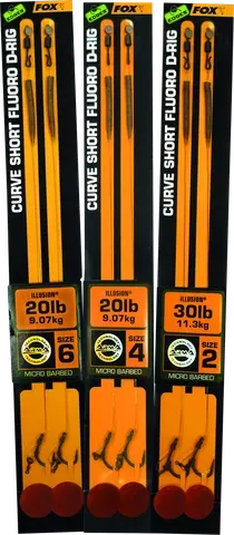 Fox Edges Curve Short Fluoro D-Rig 6 9.1kg 2pcs