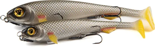 Fox Rage Super Slick Shad 23cm 97g UV Silver Ghost 2x 2/0