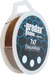 Predax Fishing Stahlvorfach 7x7 6kg 0.23mm Braun
