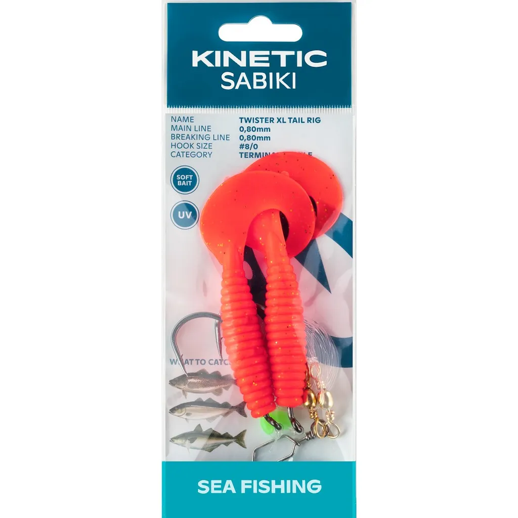 Kinetic Sabiki Twister XL Fertigmontage #8/0 130cm Red/Black/Gold