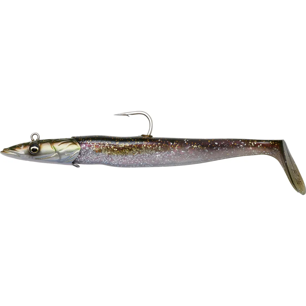 Savage Gear Sandeel V2 Gummiköder 14cm 33g Green Silver UV