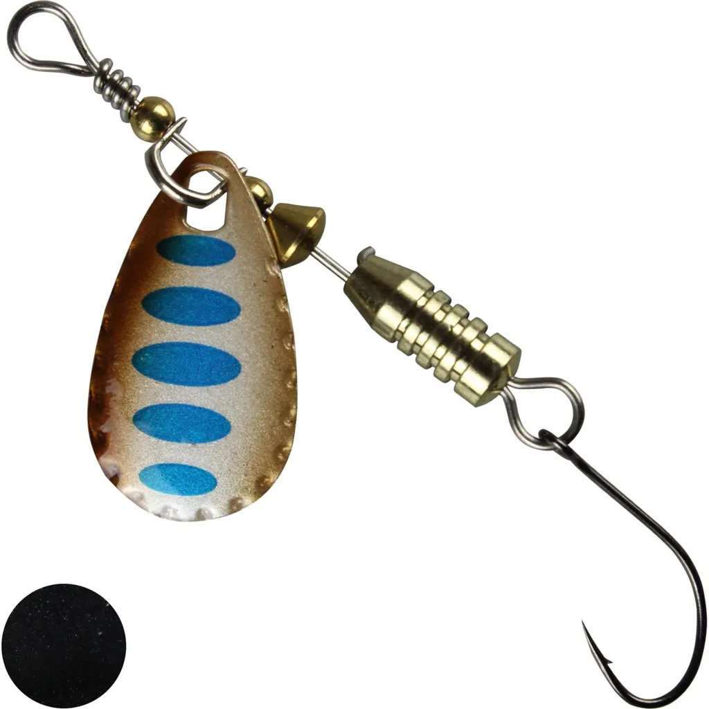 FTM Forellen Blinker Spinner 4g Kupfer Mit Blauen Punkten Schwarz