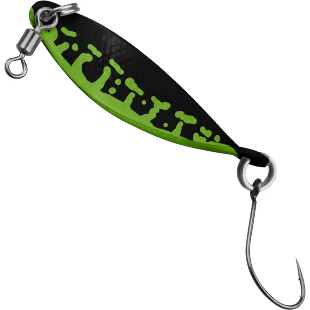 FTM Spoon Wob 4cm 3.2g Chartreuse-Schwarz Glitter/Schwarz Glitter