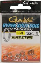 Gamakatsu Hyper Split Ring Spaltringe 4.9mm 22kg 10pieces Black Nickel