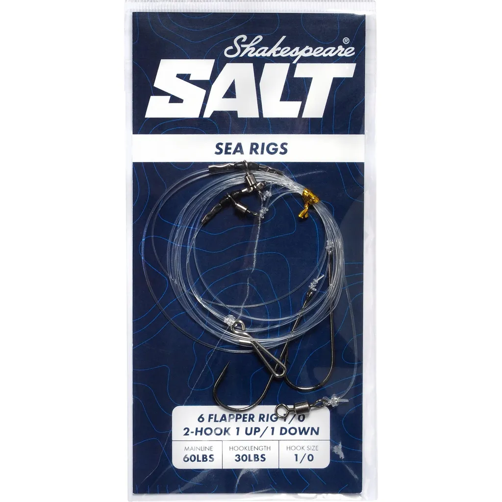 Shakespeare SALT 6 flapper Rig 2-hook 1 up/1 down #1/0 6