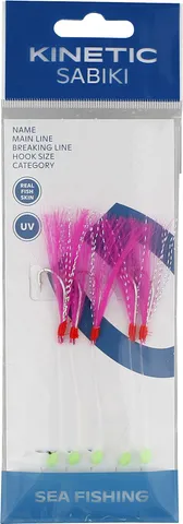 Kinetic Sabiki Nordic Mackerel Ready-Made Rig #1/0 130cm Pink Crystal Flash