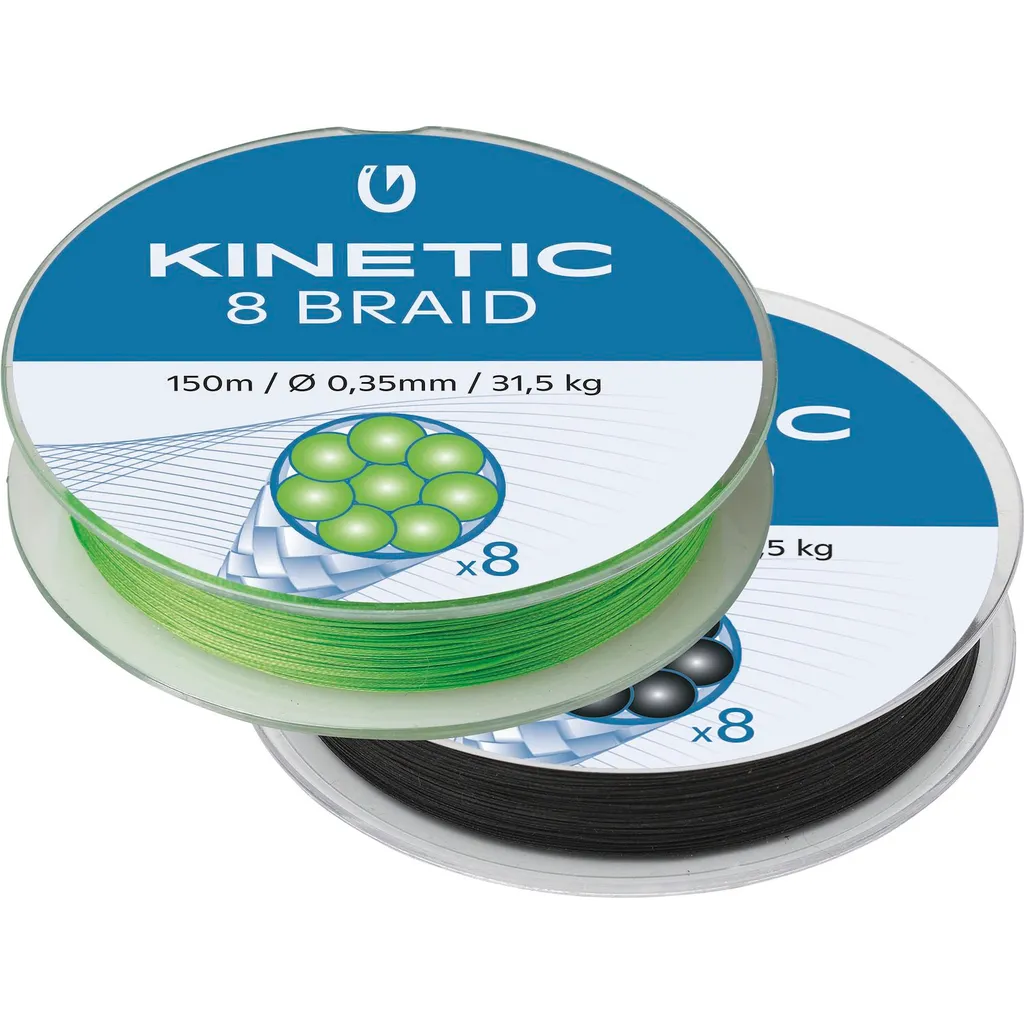 Kinetic 8-Braid 150m Black Geflochtene Schnur 0.20mm 15kg 150m