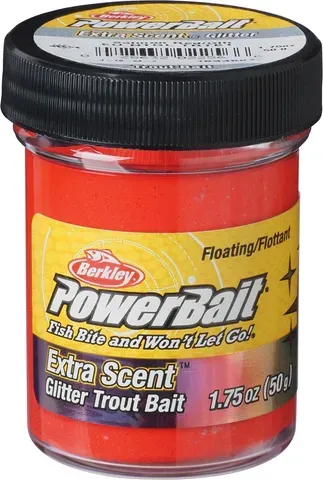 Berkley PowerBait Natural Glitter Forellenteig Red Glitter / Lachsei