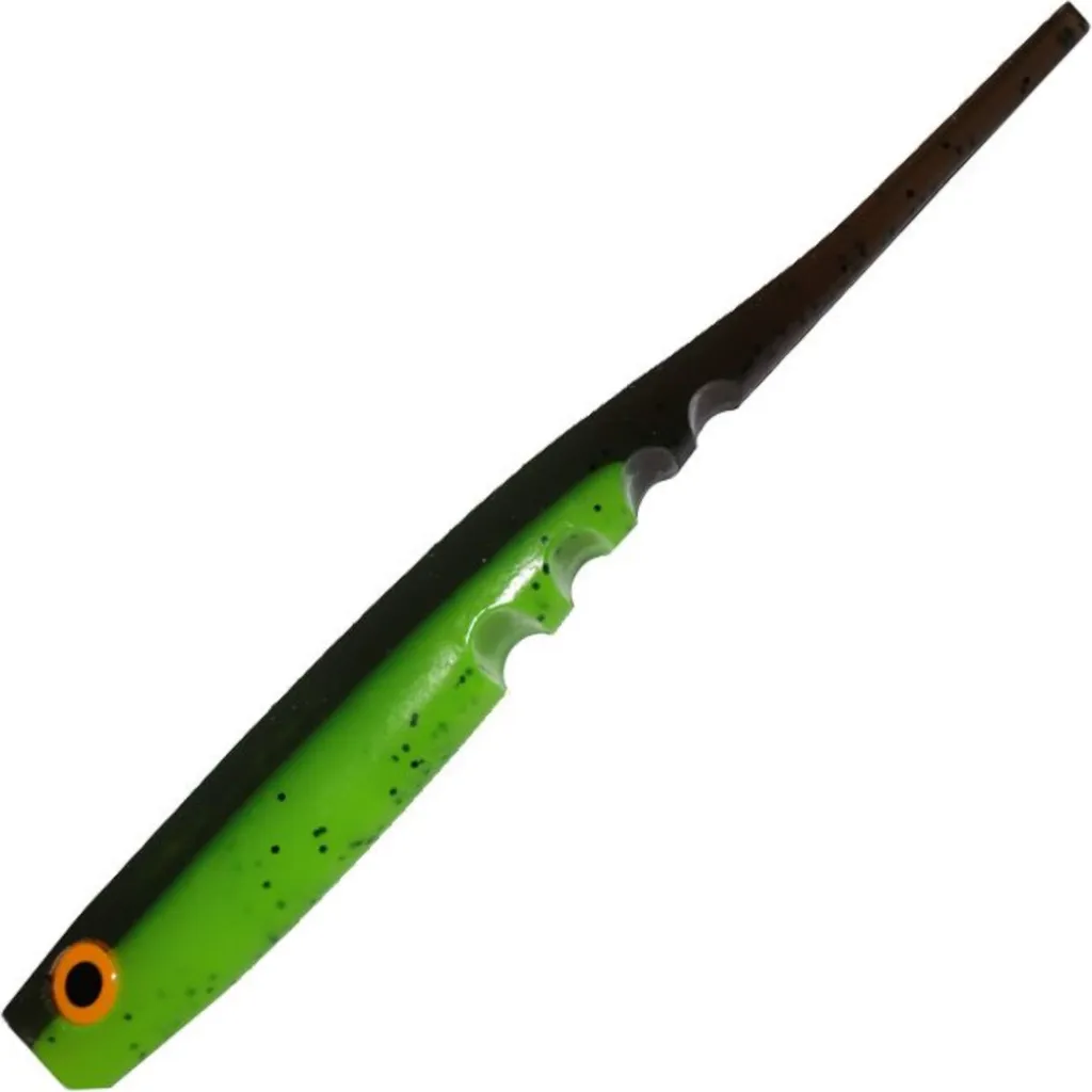 KSM River Fighters Pin Tail Gummiköder 20cm Motoroil Chartreuse
