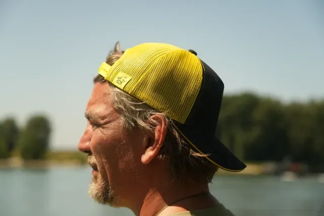 Black Cat Black and Yellow Trucker Cap