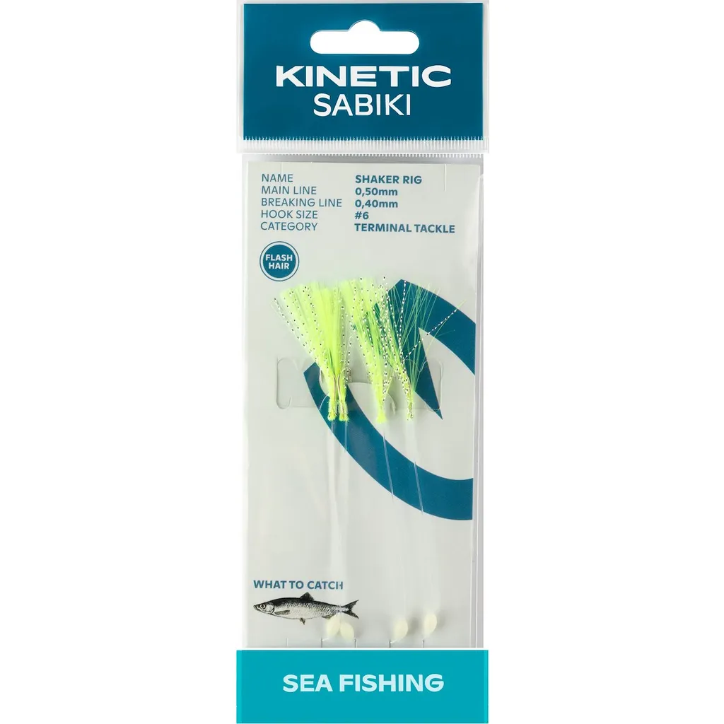 Kinetic Sabiki Shaker Fertigvorfächer 128 130cm #6 Chartreuse Flashhair