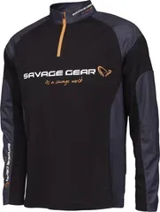 Savage Gear Tournament Gear Shirt 1/2 Zip Clothes S All Season Black Ink