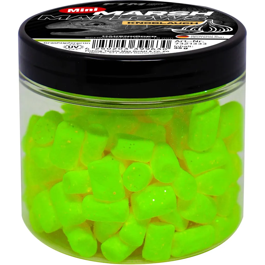 FTM Marshmallow Knoblauch Mini Schwimmend Softbaits 35g Grashüpfergrün