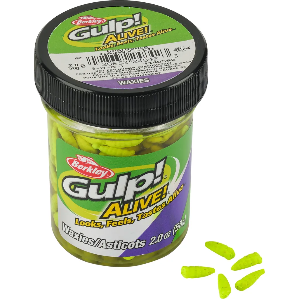 Berkley Gulp! Alive!® Waxies 12MM Gummiköder GAJWX-CH Chartreuse