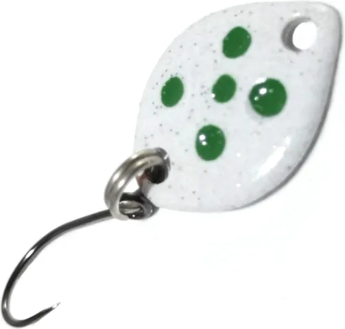Troutwerk Spoon 1.2cm 0.8g White/Green Dots