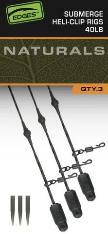 Fox Edges Naturals Heli-Clip Rigs 18.14kg 75cm Submerge