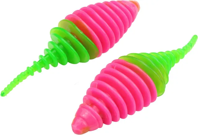 FTM Omura Baits Pongo Gummiköder 6.5cm Neonpink/Neongrün Käse