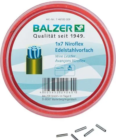 Balzer 1x7 Niroflex Spule Stahlvorfach Spule 10m