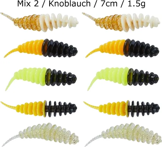 Balzer Trout Collector Forellenwürmer 7cm Mix 2 Knoblauch