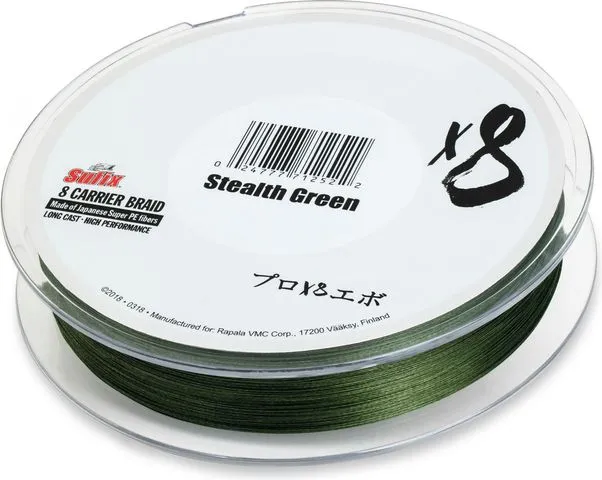 Sufix X8 Braided Line 0.128mm 6.9kg 150m Stealth Green