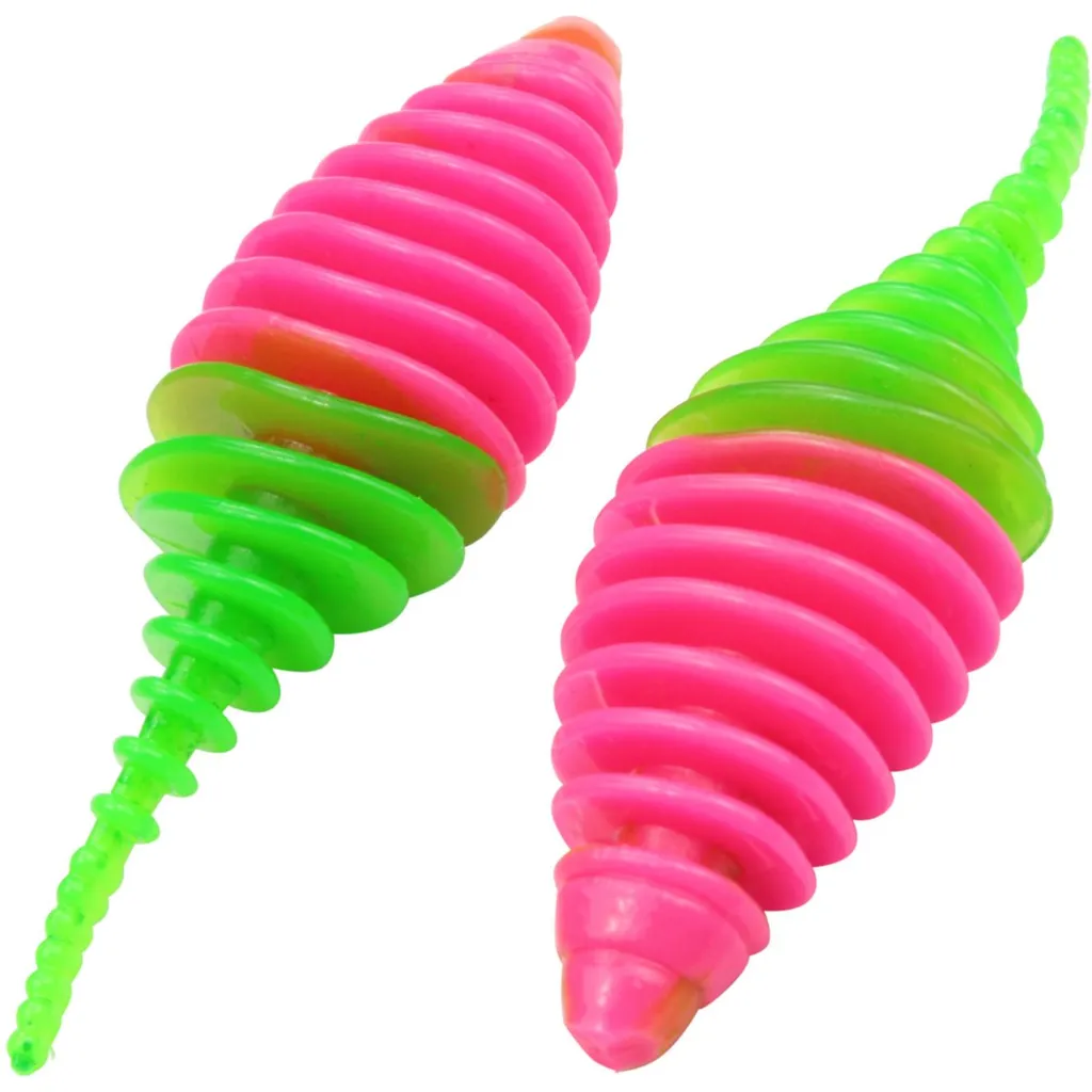 FTM Omura Baits Pongo Junior Gummiköder Neon Pink Neon Grün Knoblauch 4cm 0.8g