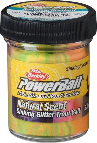 Berkley PowerBait Sinking Glitter Forellenteig 65g Regenbogen Glitter