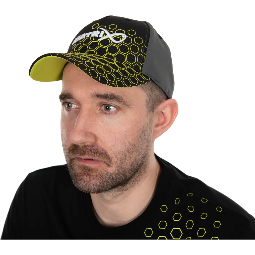 Matrix Hex Print Baseball Cap Lime/Grey/Black