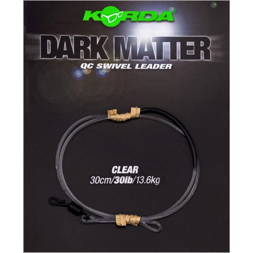 Korda Dark Matter Leader QC Swivel #8 30cm 13.6kg Clear
