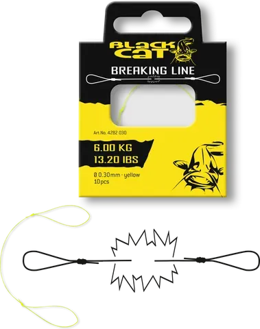 Black Cat Breaking Line 0.35mm 7.10kg 10pcs yellow