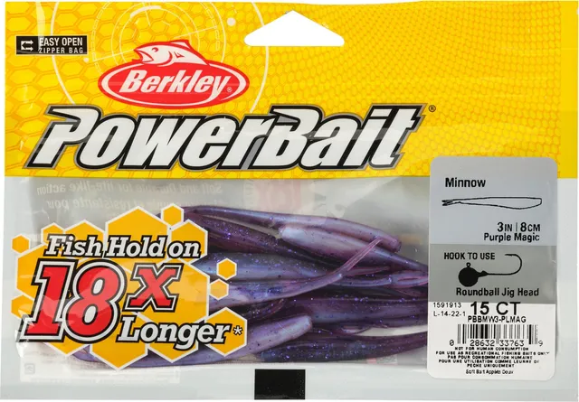 Berkley PowerBait® Minnow Softbait PBBMW4-PLMAG 10cm Purple Magic