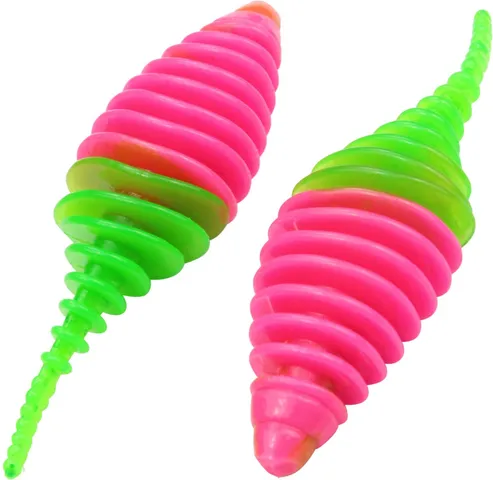 FTM Omura Baits Pongo Junior Gummiköder 4cm Neon Pink/Neon Grün Krill
