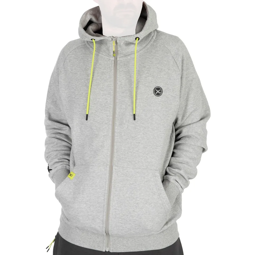 Fox Matrix Full Zip Hoody Marl Grey/Lime S