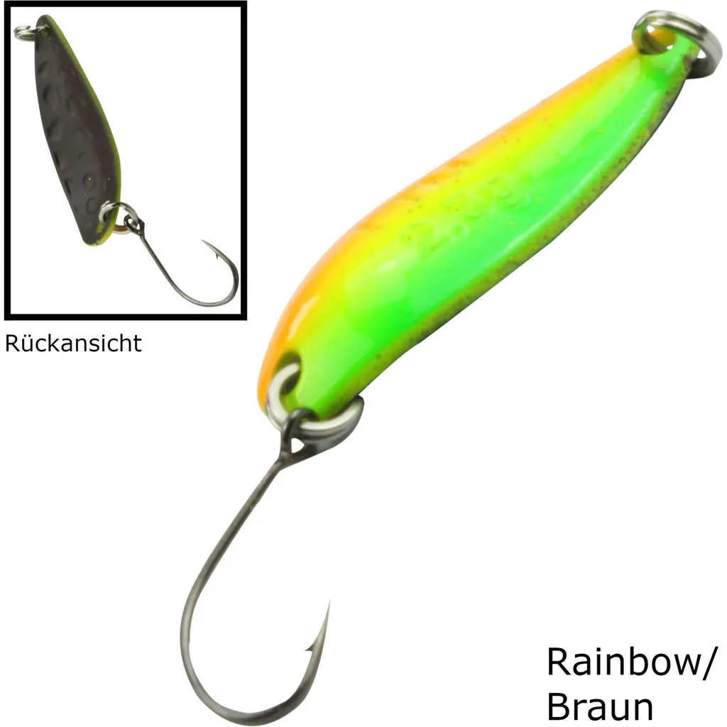 FTM Spoon Crator Forellenblinker 2,3g Rainbow Braun