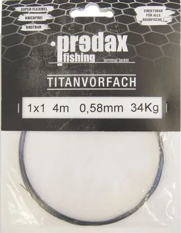 Predax Titanvorfach 4m 34kg 0.58mm 1x1 Titan