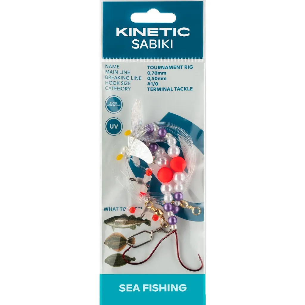 Kinetic Sabiki Tournament Fertigmontagen #1/0 120cm Orange Pearl Silver
