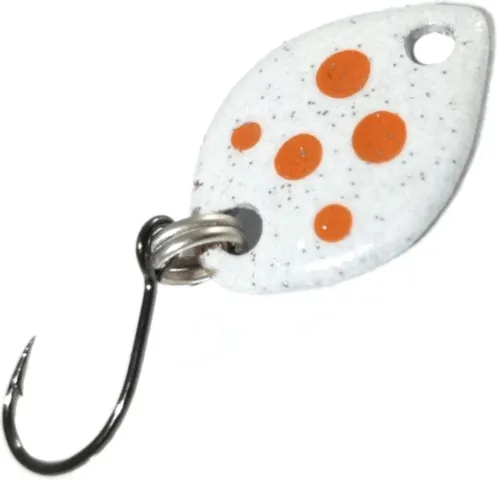 Troutwerk Spoon 1.2cm 0.8g White/Orange Dots