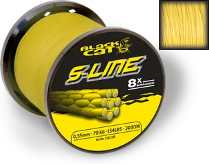 Black Cat S-Line Braided Line 0.42mm 3000m 45kg yellow