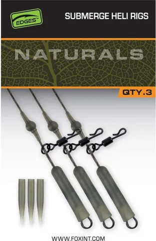 Fox EDGES Naturals Submerge Heli Rig Leaders 14kg 75cm 3pcs
