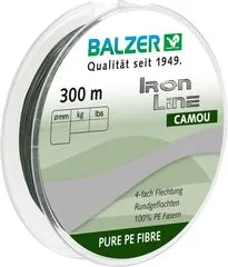 Balzer Iron Line Geflochtene Schnur 0.22mm 14.2kg 300m Camou Grün
