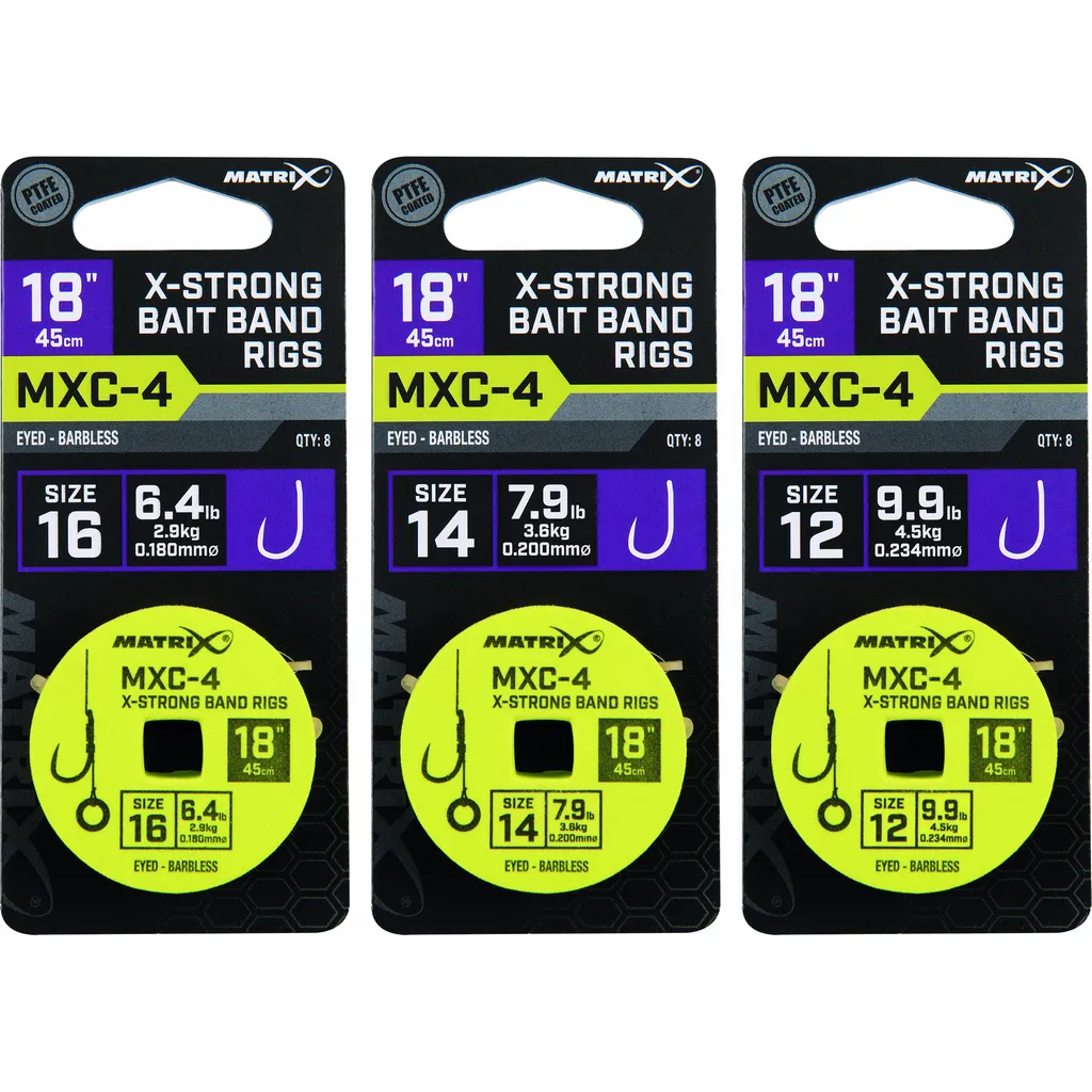 Matrix MXC-4 X-Strong Bait Bands Rigs #12 4,5kg 45cm