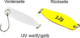 FTM Spoon Hammer Spoon 3.2g Tumbling UV White/Yellow