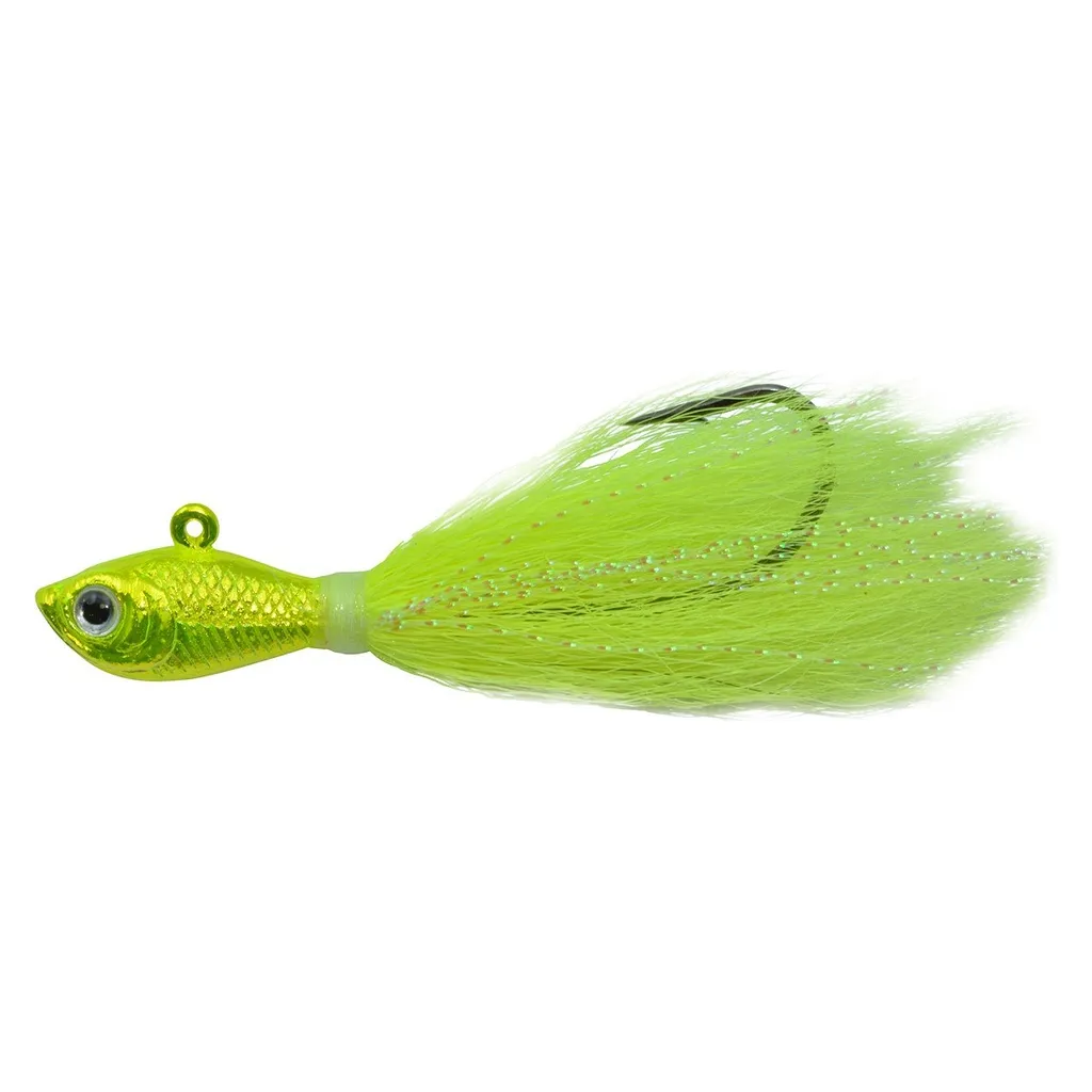 Spro Bucktail Jig Chrome Skirted Jig 85.05g Chrome Chartreuse