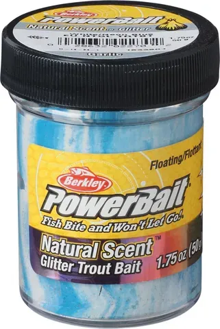 Berkley PowerBait Natural Glitter Forellenteig White/Blue Glitter / Knoblauch