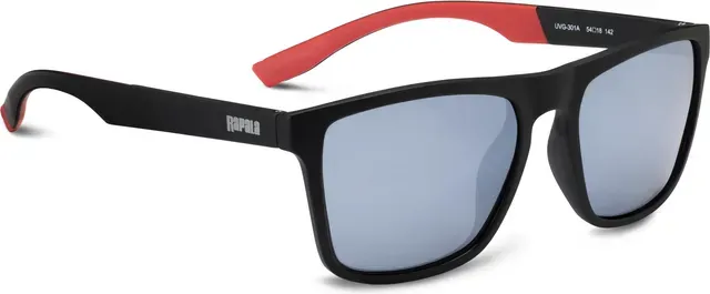 Rapala Sunglasses Polarized Glasses Uvg-301A Grey Blue Matte Black and Red