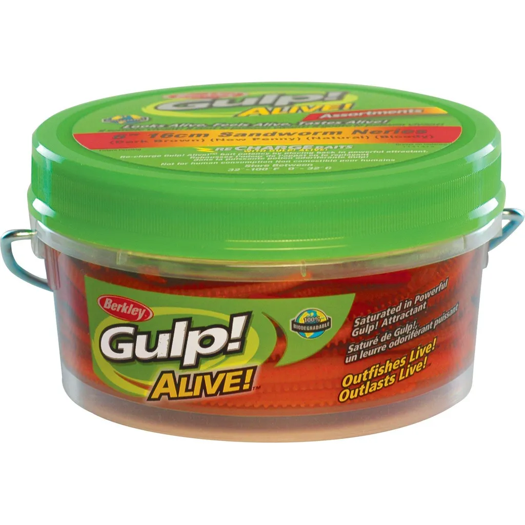 Berkley Gulp! Alive!® Néréïs Gummiköder GASHPNE6-DBR 59g Brown Blue Fleck