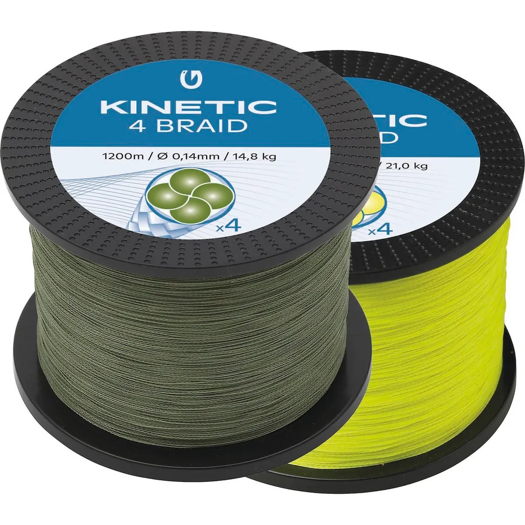 Kinetic 4-Braid Geflochtene Schnüre 0.35mm 28.3kg 1200m