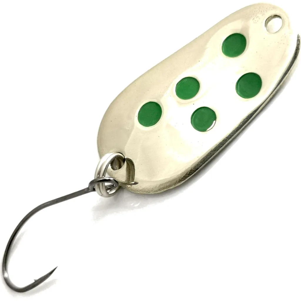 Troutwerk Spoon Blinker Silberfarben Grüne Punkte