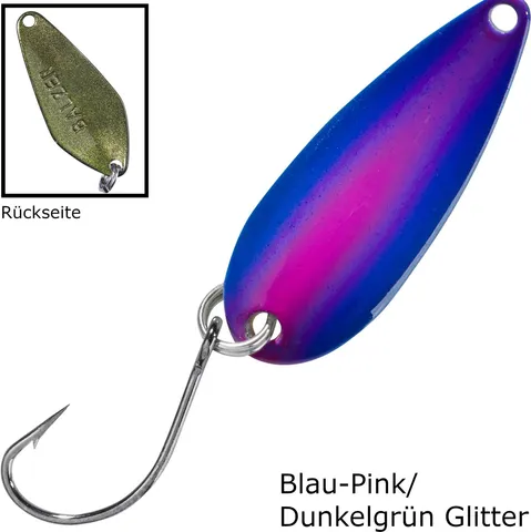 Balzer Spoon Swindler Blinker Blau Pink Dunkelgrün Glitter 2,3g